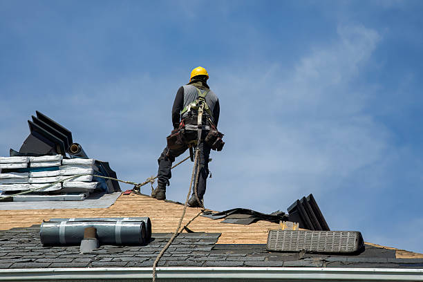 Professional Gutter Installation technician working in Orient, IA